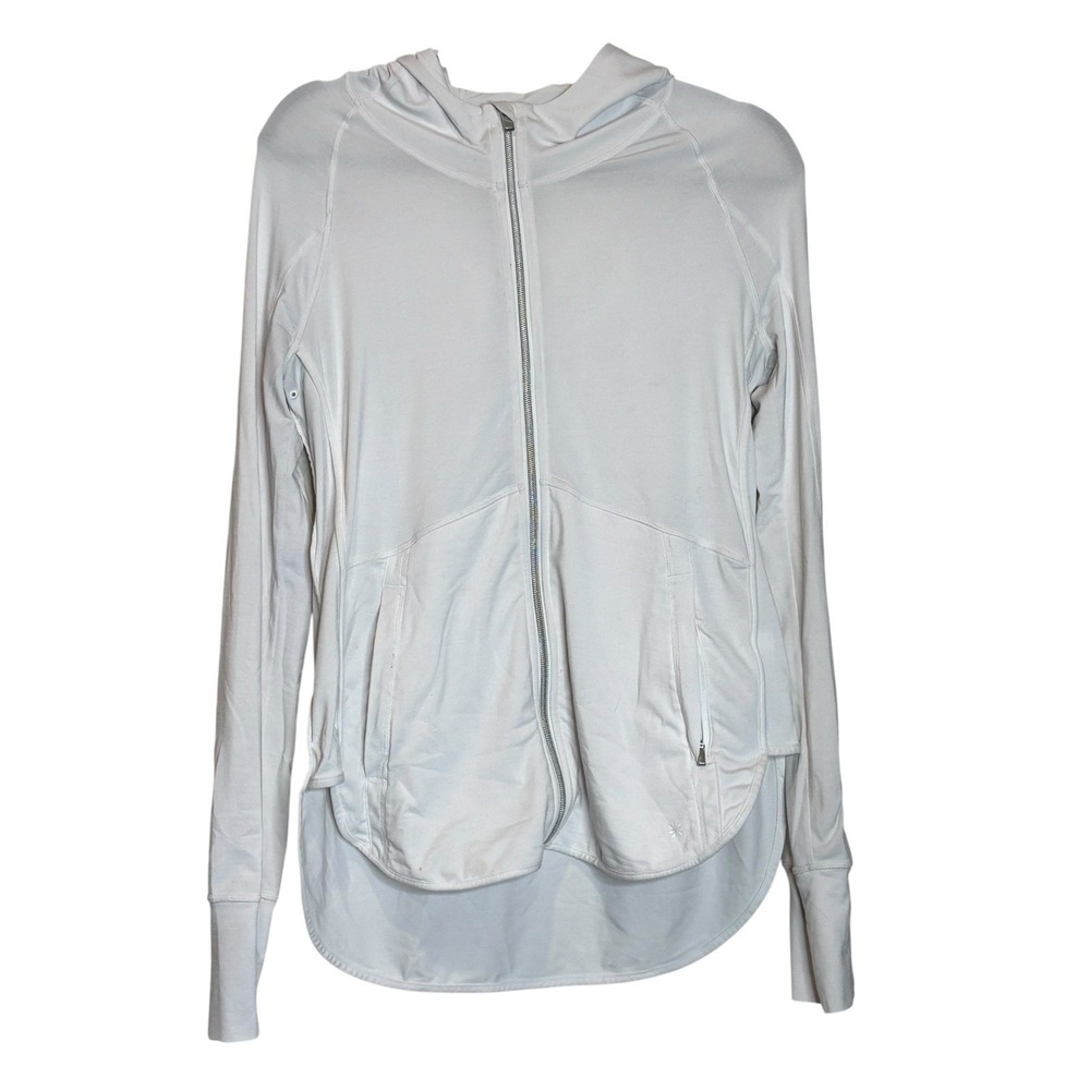Athleta Women's White Zip Up Hoodie Jacket Size S